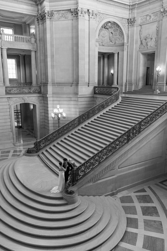 Grand staircase at San Francisco City Hall.