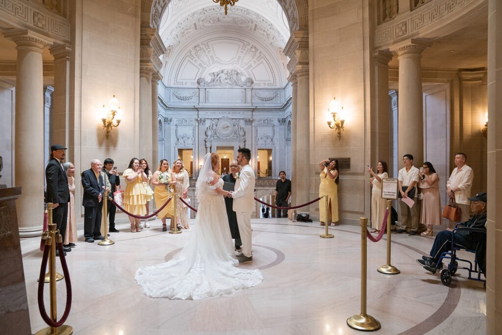 San Francisco City Hall wedding ceremony in the Rotunda.